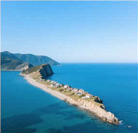 蓝色天空大海海岛山水风光图片
